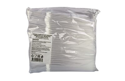 Трубочки для коктейля  5х210 с изгибом прозрачные  /48х250шт/ (12000) 10603