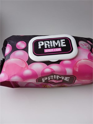 Влажные салфетки Прайм  120 л "Парфюмированные"  БАБЛ ГАМ  клапан 12 шт. в кор. НФ-00002761