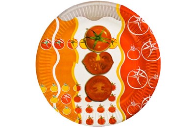 Бум тарелка Папирус д.230мм Томатная рапсодия /10уп * 50шт/ (500шт) 13527