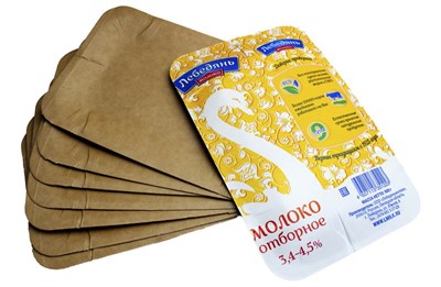 Тарелка картонная 13х20  прямоуг. молоко нефольгир (Тмол) крафт (100/1000шт) 16414