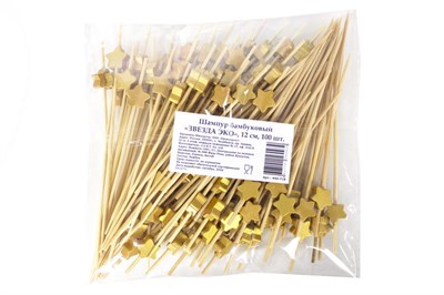 Пика LINGER "Звезда ЭКО" бамбук /100шт/ 12см (40уп) 19151