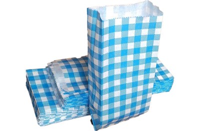 Пакет бумажный пищ. 220х90х40 влаговпитыв. голубая клетка (4000) Альянс Сервис 19172