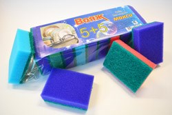 Губка для посуды Вояж "Макси 5+5" 10шт /90*63*27/ 1/30 в уп НФ-00015183