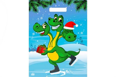 НГ Тико 31х40 Горыныч на коньках /10уп х 50шт/ (500) выруб глянец 20281