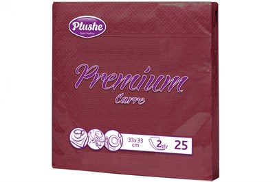 Салфетки 33х33 2-слойн. (PLUSHE) 25л/30уп "Интенсив бордо"ЮГ НФ-00017620