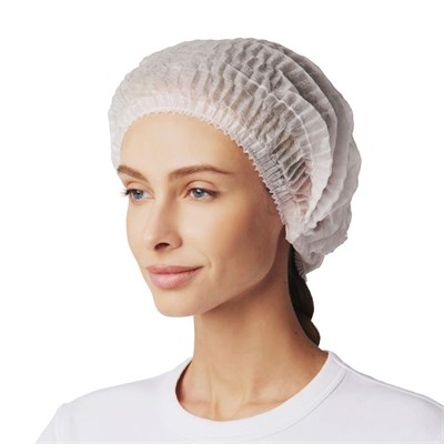 Шапочка одноразовая из нетканого материала Шарлотта белая (1уп*100 шт) 1/10 НФ-00017797