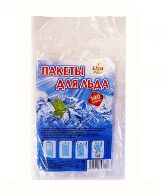Пакеты для льда Лига-Пак Эко (140 кубика) в пленке с завязками 1/200 НФ-00018632