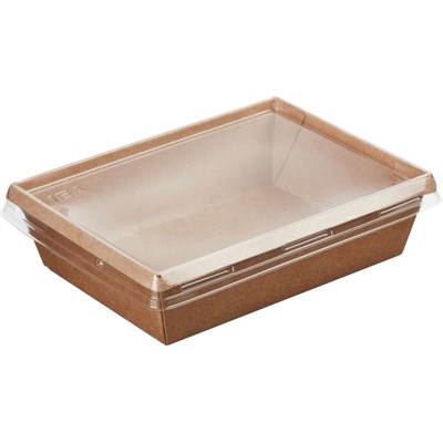 Салатник бумажный ONECLICK с пластиковой крышкой 1000 мл ТОТАЛ КРАФТ 50/300 НФ-00020684