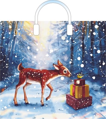  Пакет ПЭ с пластмассовыми ручками 38х34+3см (90) (Новогодняя тропа) Артпласт (х10/150) ВИЛСОН НГ НФ-00025377