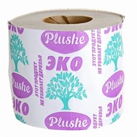 Туалетная бумага PLUSHE Eco плюше эко 1 сл. 35м  серая, втулка 115 гр(30уп) НФ-00018070