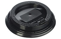 Крышка для стак. Каштан  д.90мм (0,350/0,400л) черная (20уп х100шт)  (2000шт) с откидным пит. 13695