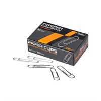 Скрепки канцелярские ХАТБЕР 32мм никелированные, круглые 100шт НФ-00001395