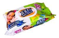 Влажные салфетки Озон/100%Чистоты (100шт) Алоэ (18уп) клапан 9627