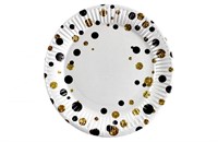 Бум тарелка Папирус д.180мм Горох белый /14уп * 50шт/ (700шт) 17578