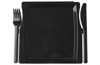 Комбо-тарелка Малая чёрная 3шт/17уп (51шт) Цена за шт 10622