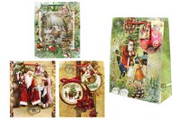 Бум пакеты  НГ  26 х 32 х 10 Ретро с блестками (20 шт) микс N1035 6007