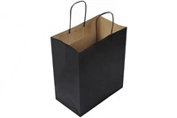 Пакет крафт с крученой ручкой б/п 240х140х280 Черный 70гр (300шт) Тек-Пак 18479