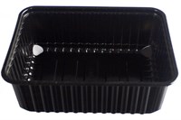 Контейнер прямоуг. низкий 1л Д-Полимер черный 179*132*65 /10уп*50шт/ (500шт) 18624