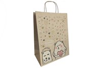 Пакет крафт с крученой ручкой  350х260х150 бурый ДРУЗЬЯ 80гр (250шт)  19712