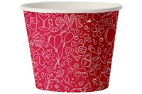 Бум креманка Папирус 150мл ламинир. под мороженое Красная (12уп х 50 шт) 600шт 19853