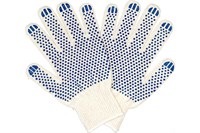 Перчатки ХБ 6-ти нит. с ПВХ точка 10 класс белые  (300пар) ЛТ 19379