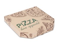 Короб для пиццы цельный гофрокартон  R260*260 бурый с печатью 