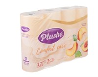 Туалетная бумага Plushe «Comfort care» Honey Nectarine, персик, аромат, 12 рул., 3 слоя (12 в уп) ЮГ НФ-00017591