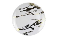 Тарелка  д 190 с каемочкой МРАМОР золото  36уп*6шт (216шт) 21206