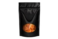 Пакет бумажный дой-пак ЧЕРНЫЙ 135х200 (40+40) (400шт) с овальным окном 80   22301