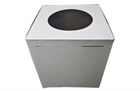Короб картонный д/тортов с окном 240х240х220 белый (50шт) 22848
