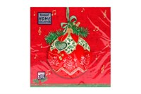 НГ Салфетки 33х33, 20 шт,3 сл. Art Bouquet (12 уп) НГ МУЗЫКАЛЬНЫЙ ШАР НА КРАСНОМ 23038