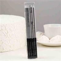 Набор свечей 6шт. 16см. Праздник серебро с черным НФ-00020461