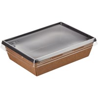 Салатник бумажный ONECLICK с пластиковой крышкой 500 мл ЧЕРНЫЙ 50/400 НФ-00020683