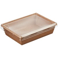 Салатник бумажный ONECLICK с пластиковой крышкой 1000 мл ТОТАЛ КРАФТ 50/300 НФ-00020684