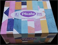 Салфетки бумажные Plushe (плюше) Mini в коробке V-сложения 200л, 2-х слойные, 1/36 в кор ЮГ НФ-00020886