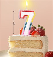 Свеча для торта с блестками «Блестящий ободок», цифра 