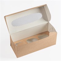 ДоЭко Короб под маффины ECO MUF (3шт) окно 250х100х100 (25/150шт) НФ-00021621
