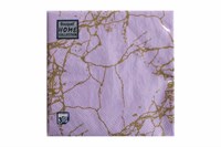 Салфетки 33х33 3 - слойн. Art Bouquet 20 шт (12 уп) Мрамор золотой на лиловом 24066