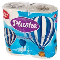 Туалетная бумага Plushe (Плюше Супер Лайт) Super Light 4 рулона 2-х слойная, 15м белый, 1/12 в уп ЮГ НФ-00022729