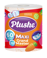 Полотенце бумажное Plushe Maхi Grand Master (Плюше Гранд Мастер) 1 рулон 2-х слойные 60м 1/10 НФ-00022730