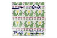 Пасха Салфетки 33х33 3- слойн. (МАРИО) 20л/20уп Пасхальные зайчики 21760