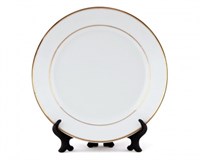 Тарелка  д 230 с каемочкой БЕЛАЯ золото  36уп*6шт (216шт) 24555