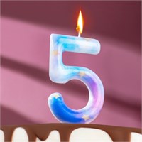 Свеча в торт на шпажке «Звездопад», цифра 5, 9 см, ГИГАНТ НФ-00024181