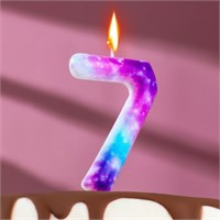 Свеча в торт на шпажке «Галактика», цифра 7, 9 см, ГИГАНТ НФ-00024183