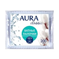 Ватные палочки AURA в пакете 200 (48уп) ПТ НФ-00024546