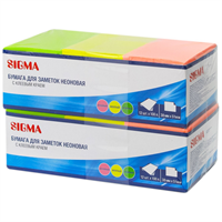 Бумага д/зам. самокл. Sigma 38*51 100л., 3цв., неон, минимальная отгрузка 24 шт. НФ-00024926