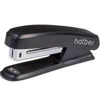 Степлер №10 ХАТБЕР черный 12л, пластик, 50 скоб, захват 40мм, с антистеплером, карт.кор. НФ-00024943