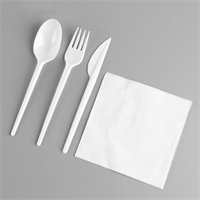 Набор 3 в 1: вилка, ложка столовая, нож «ЭКОНОМ» БЕЛЫЕ (по 1 шт) АРЧ  1/100 НФ-00025110