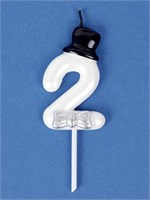Свеча для торта «Джентельмен», цифра 2, белая НФ-00025187