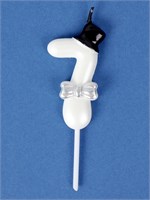 Свеча для торта «Джентельмен», цифра 7, белая НФ-00025192